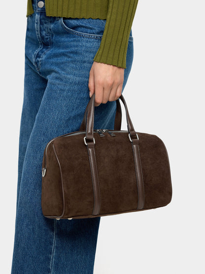 Bowling Bag With Suede Effect