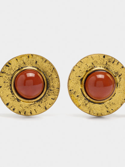 Round Earrings With Stone