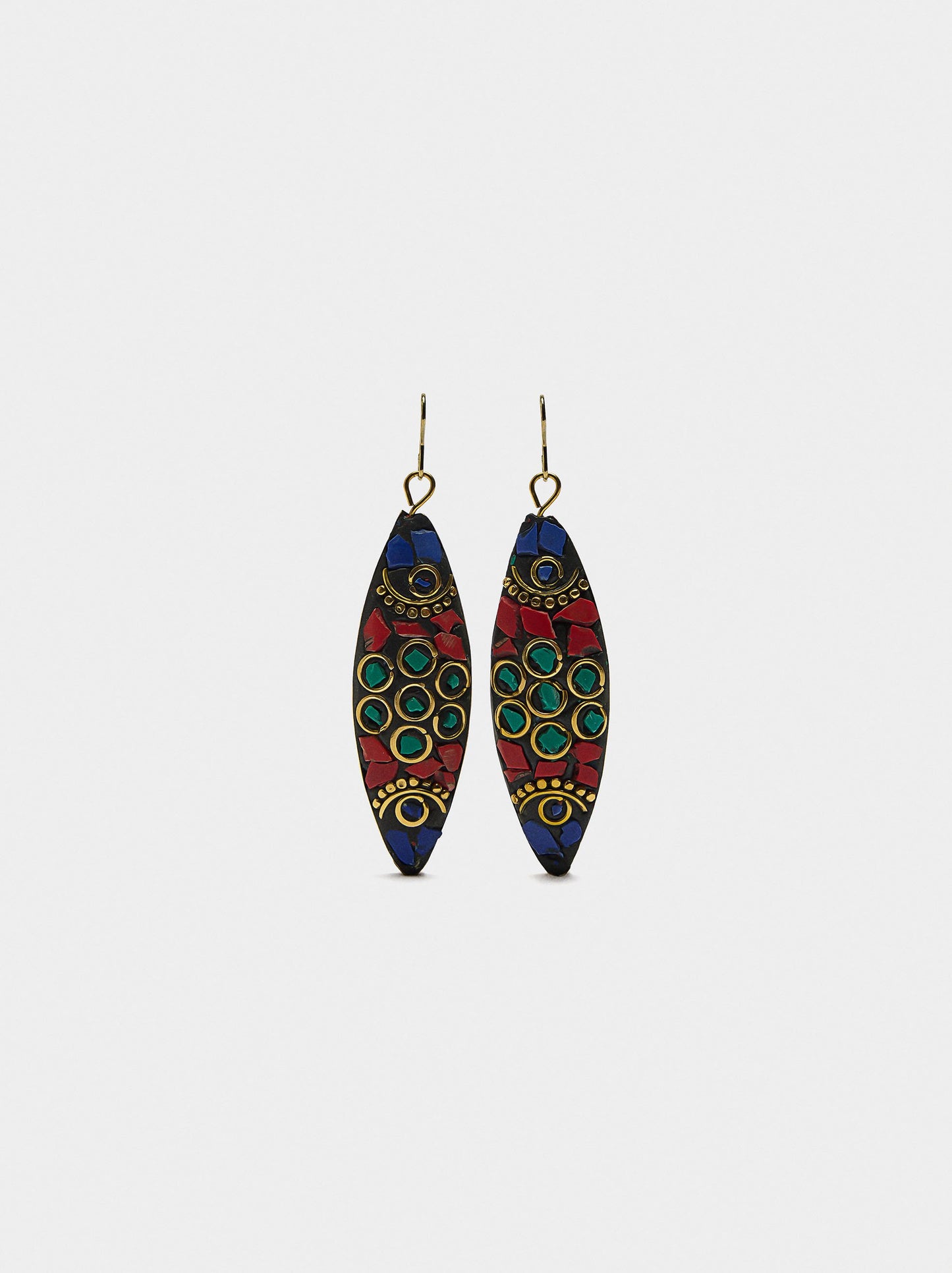 Long Ethnic Earrings With Multicolor