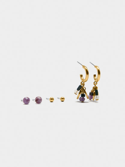 Set Of Earrings With Stones
