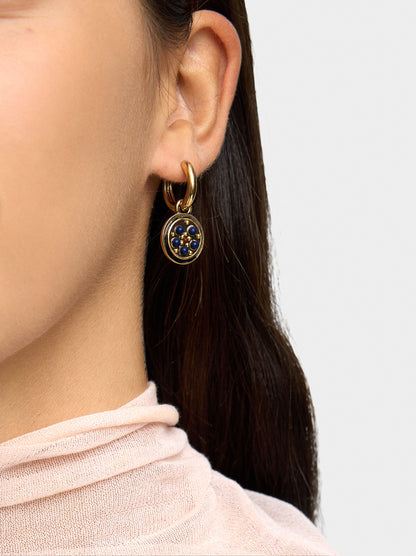 Pendant Hoop Earrings With Colour Details