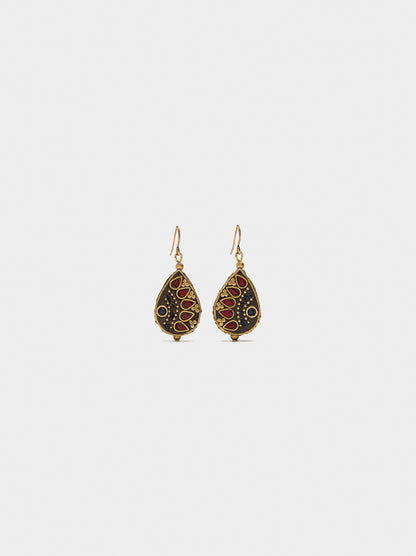 Oval Earrings With Colour Details