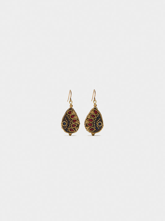 Oval Earrings With Colour Details