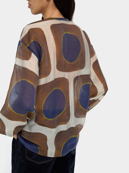 Blouse With Semi-Transparent Print