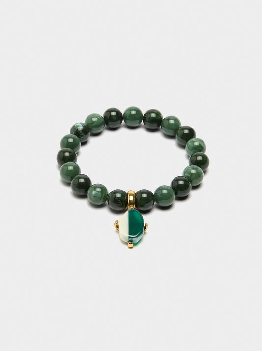 Elastic Bracelet With Stone-Effect Beads