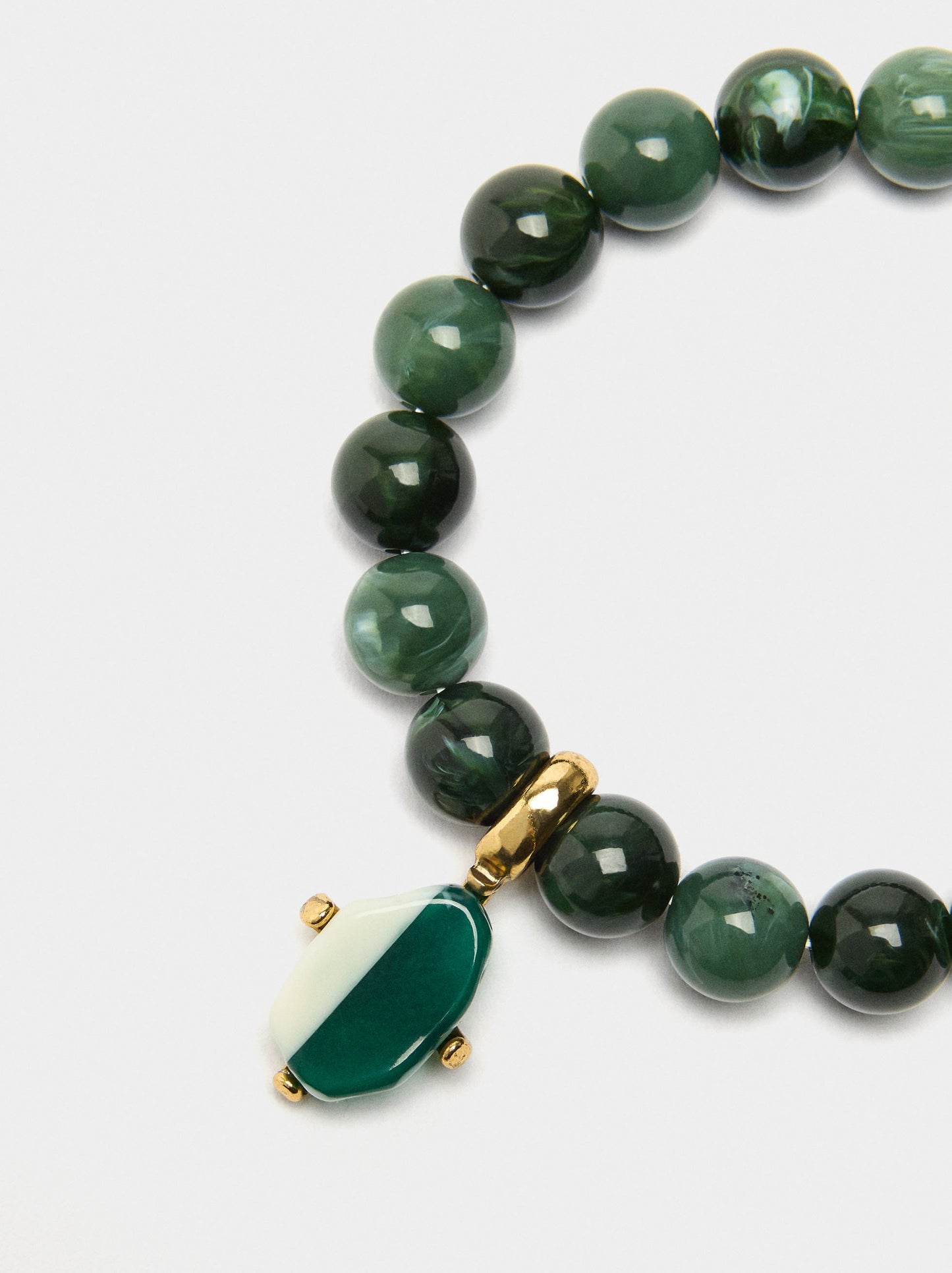 Elastic Bracelet With Stone-Effect Beads