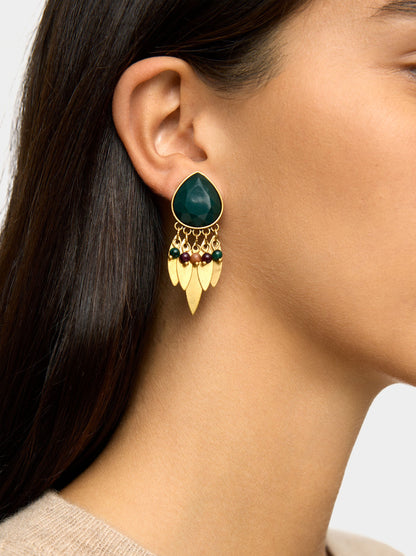 Oval Earrings With Petals