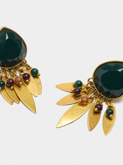 Oval Earrings With Petals