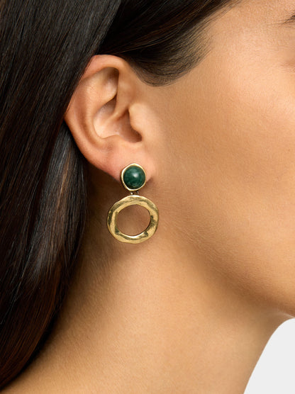 Sphere Earrings With Irregular Hoop