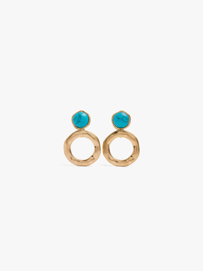 Sphere Earrings With Irregular Hoop
