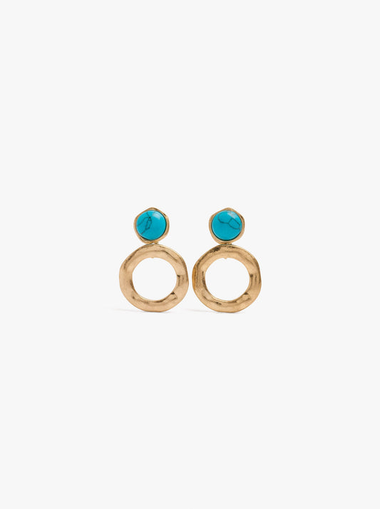 Sphere Earrings With Irregular Hoop
