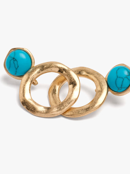 Sphere Earrings With Irregular Hoop