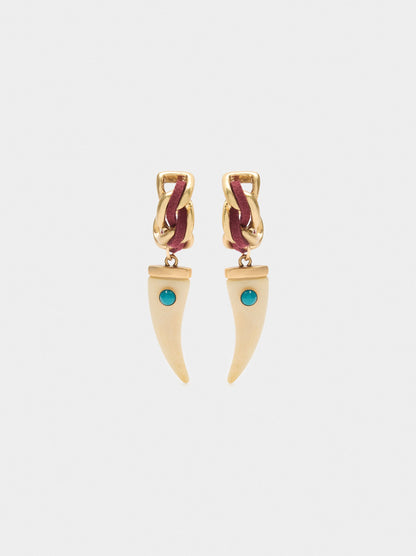 Open Hoop Earrings Pendant With Colour Detail