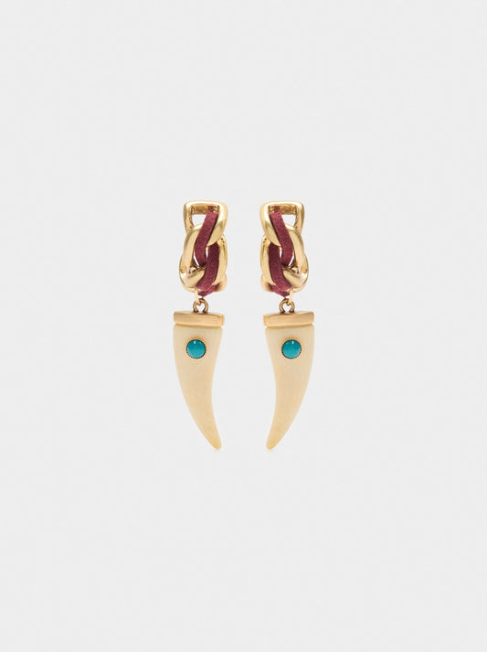 Open Hoop Earrings Pendant With Colour Detail