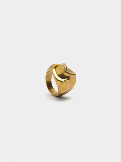 Irregular Ring With Embossed