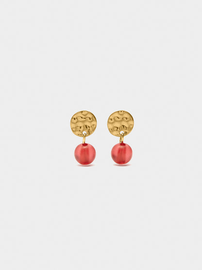 Short Earrings With Bead