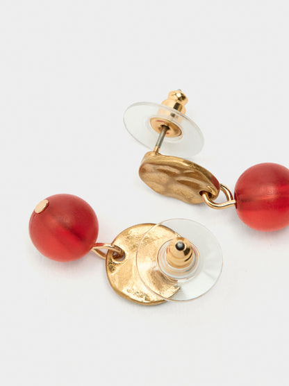 Short Earrings With Bead