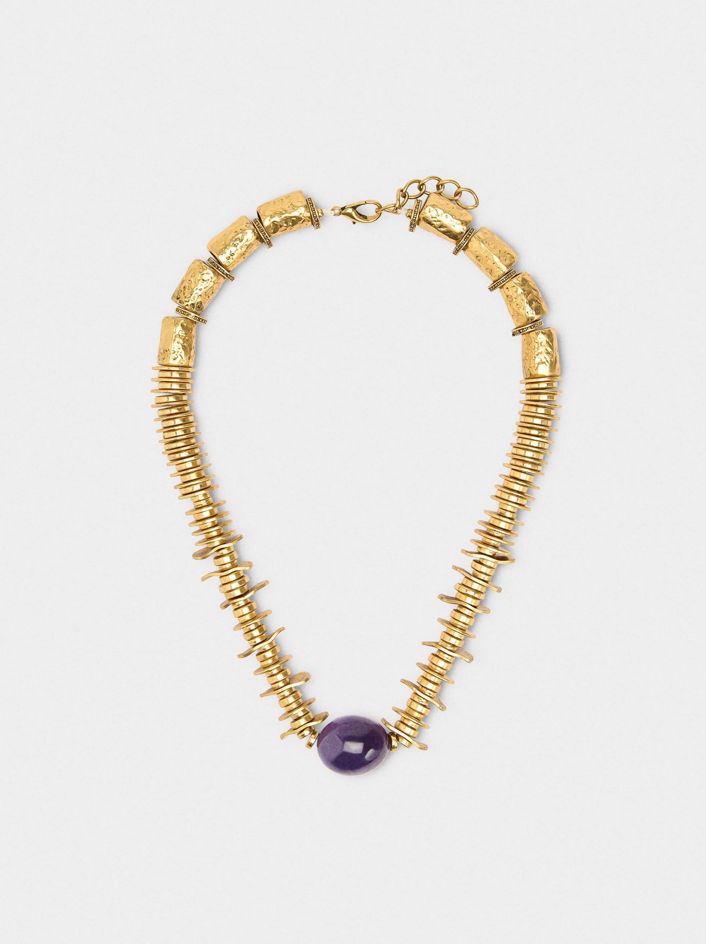 Short Necklace With Stone Pendant