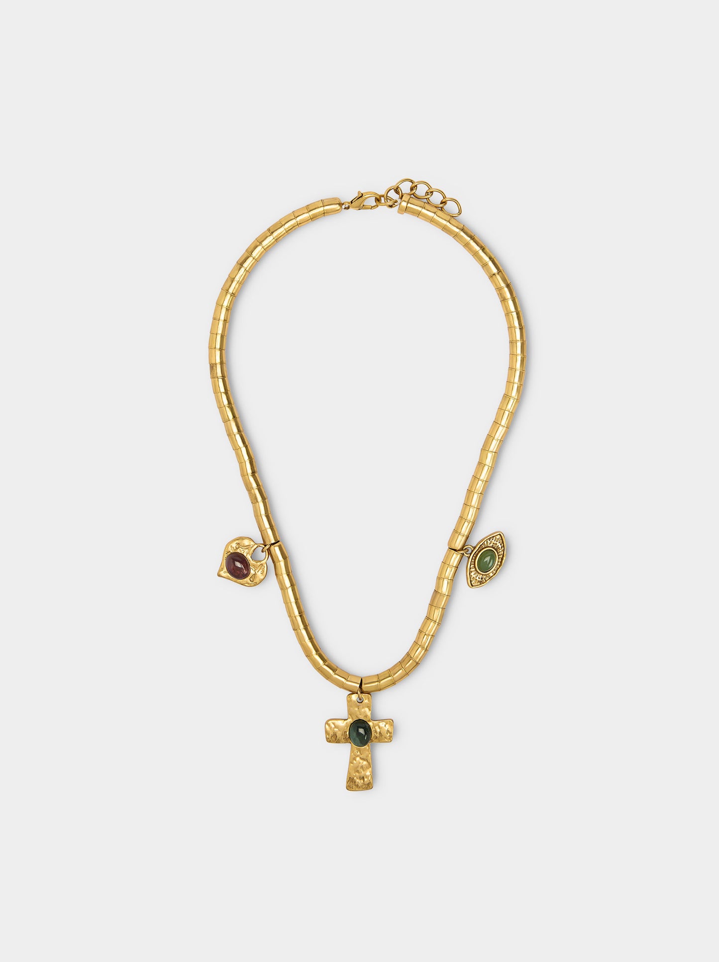 Short Necklace With Stone Pendants