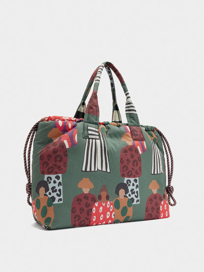 Reversible Printed Nylon Shopper Bag