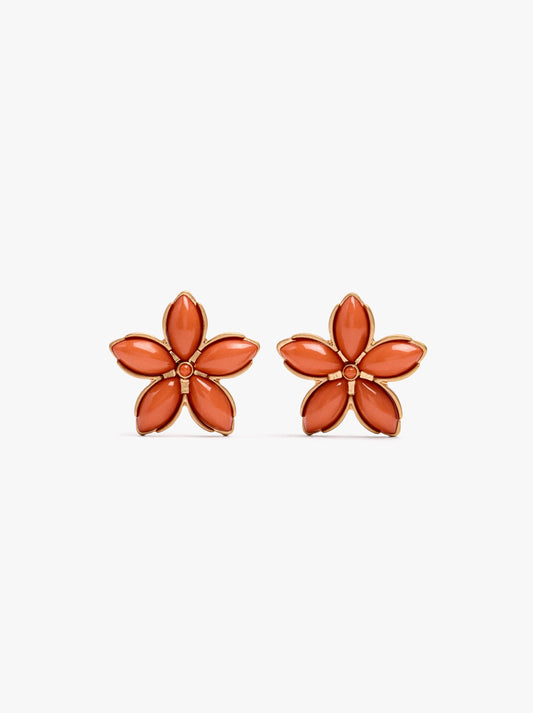 Flower Earrings With Resin