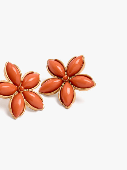 Flower Earrings With Resin