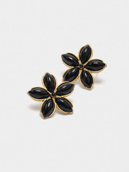 Flower Earrings With Resin