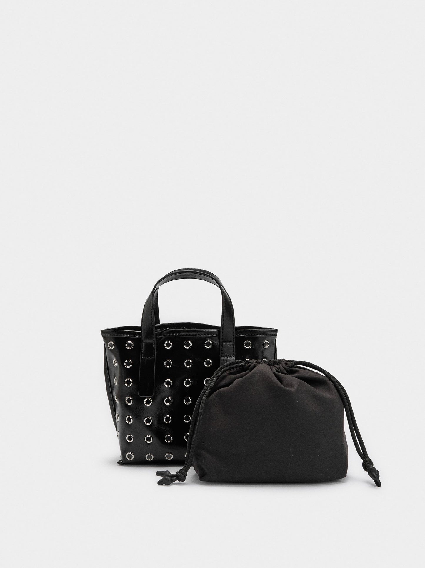 Tote Bag With Studs And Inner Pouch