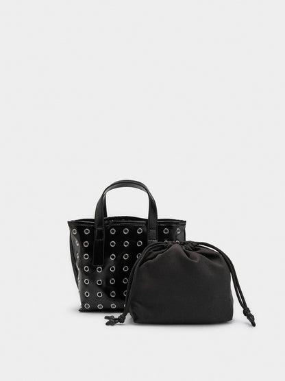 Tote Bag With Studs And Inner Pouch
