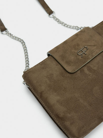 Double Leather-Effect Crossbody Bag