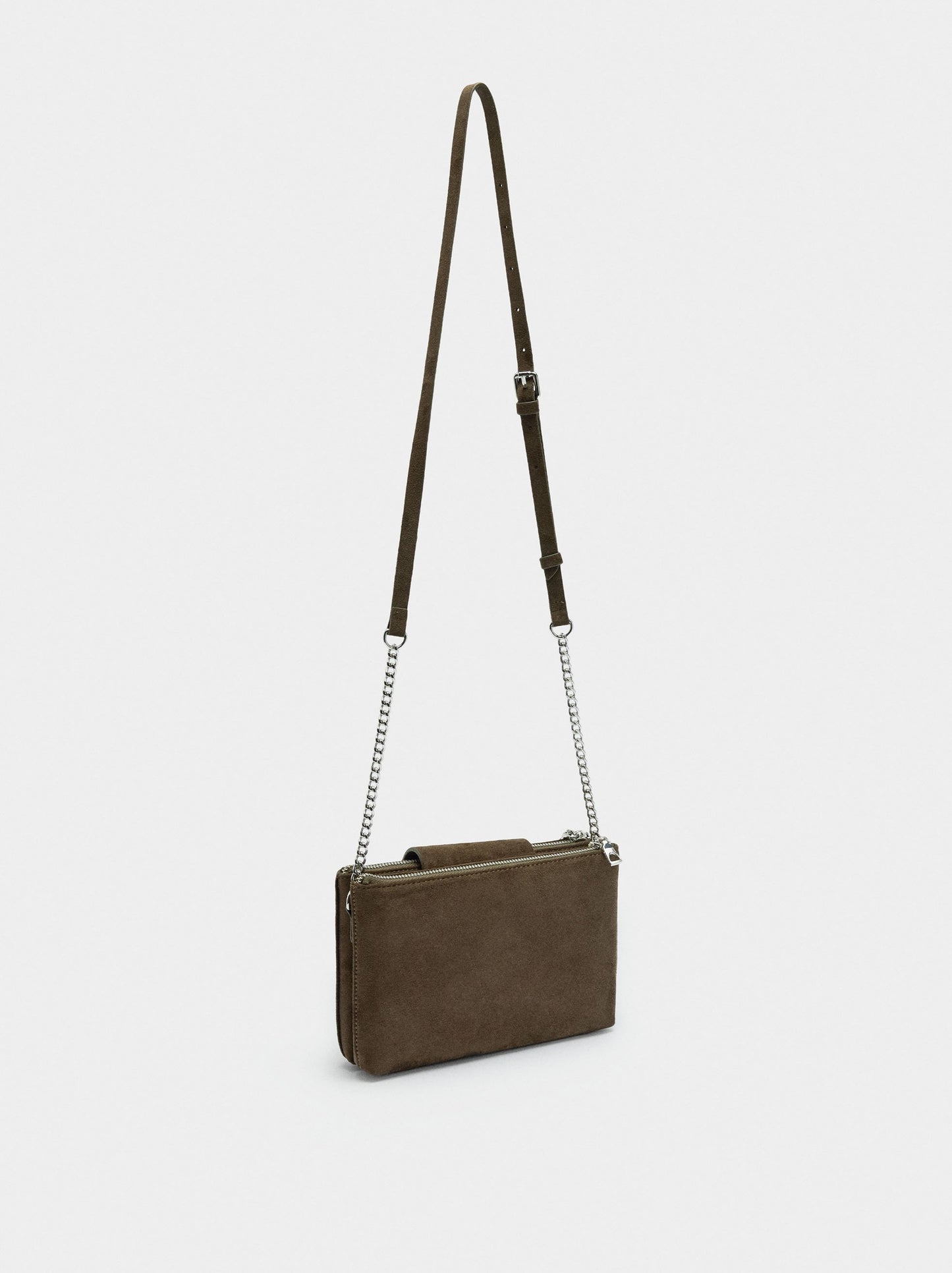 Double Leather-Effect Crossbody Bag