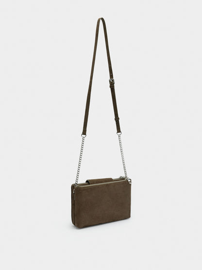 Double Leather-Effect Crossbody Bag