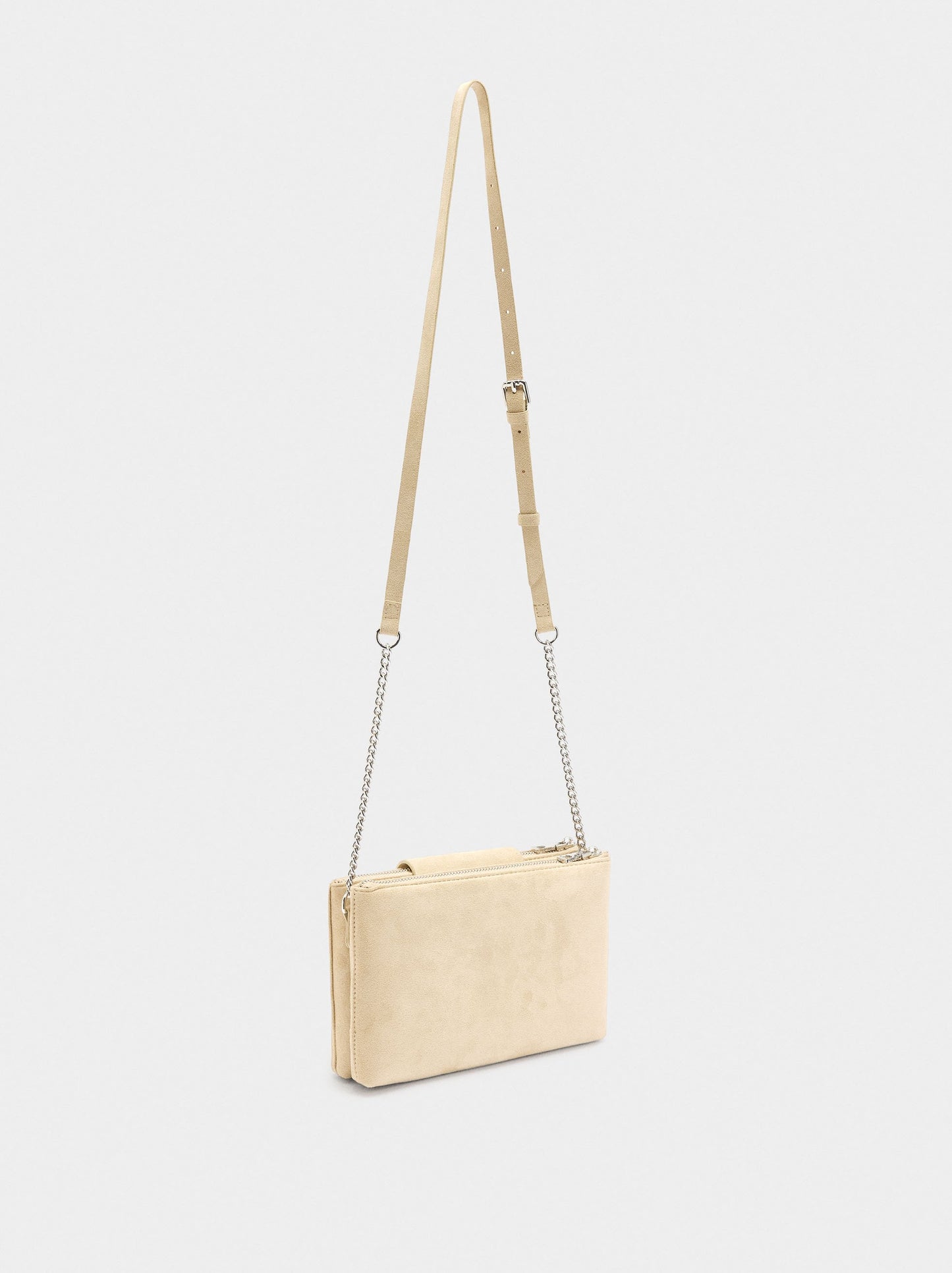 Double Leather-Effect Crossbody Bag