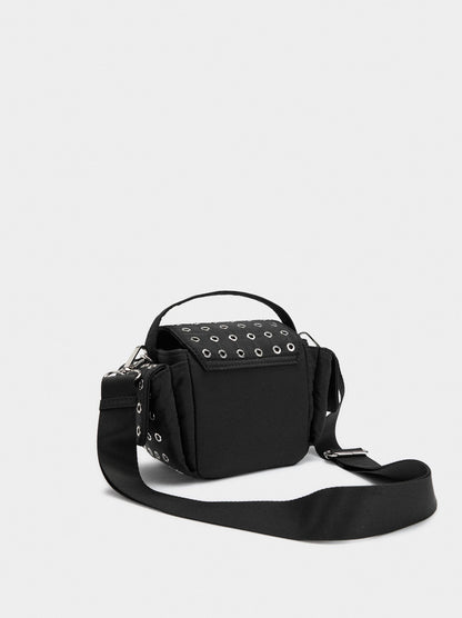 Nylon Crossbody Bag With Studs