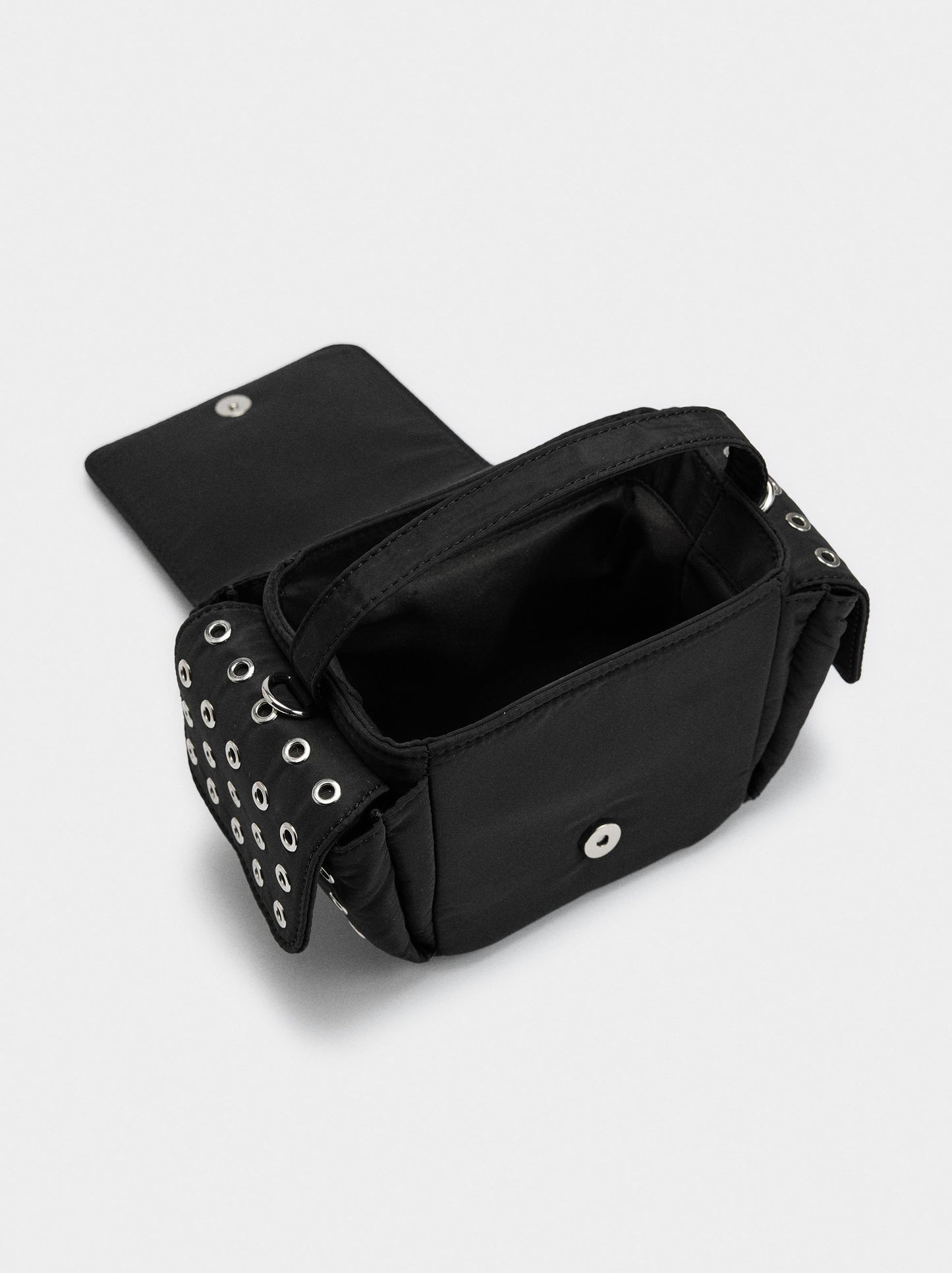Nylon Crossbody Bag With Studs