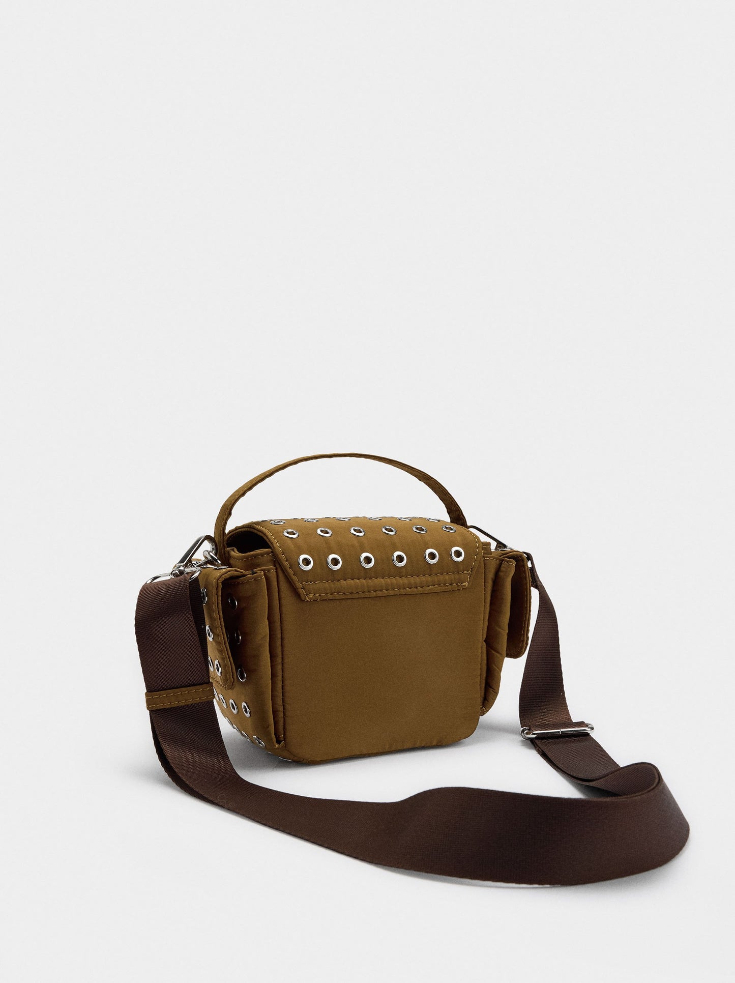 Nylon Crossbody Bag With Studs