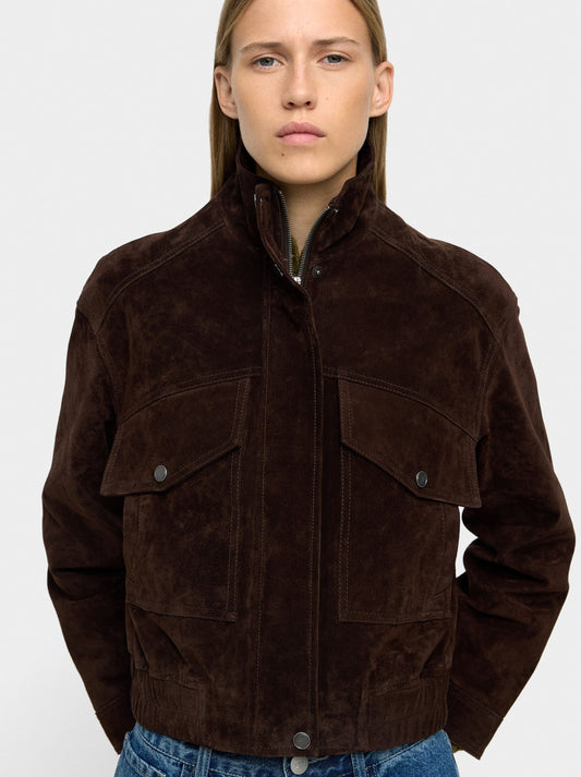Leather Jacket With High Collar