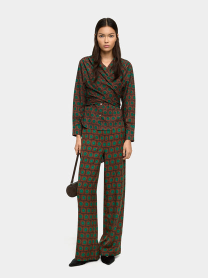 Printed Loose-Fitting Trousers
