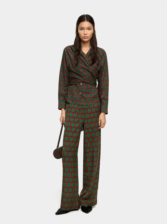 Printed Loose-Fitting Trousers