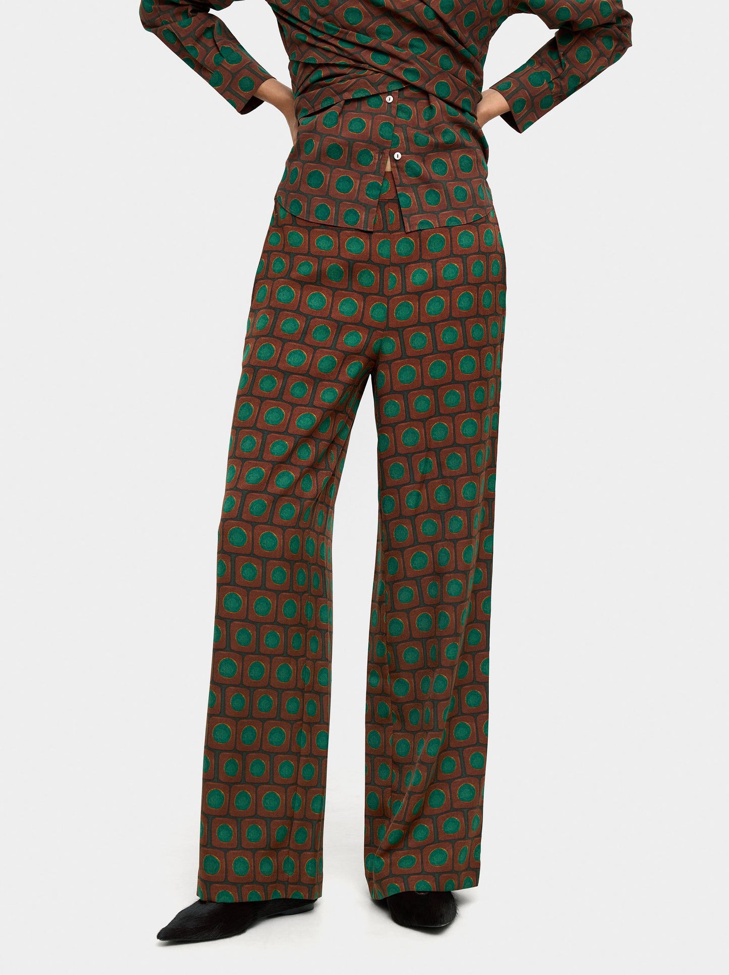Printed Loose-Fitting Trousers
