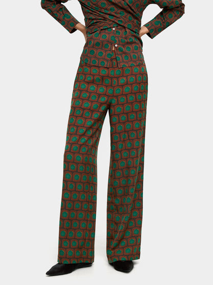 Printed Loose-Fitting Trousers