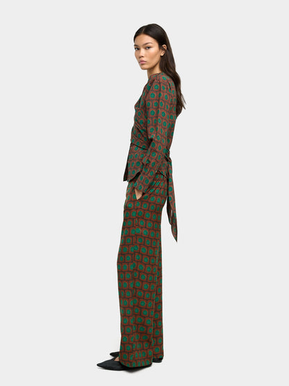 Printed Loose-Fitting Trousers
