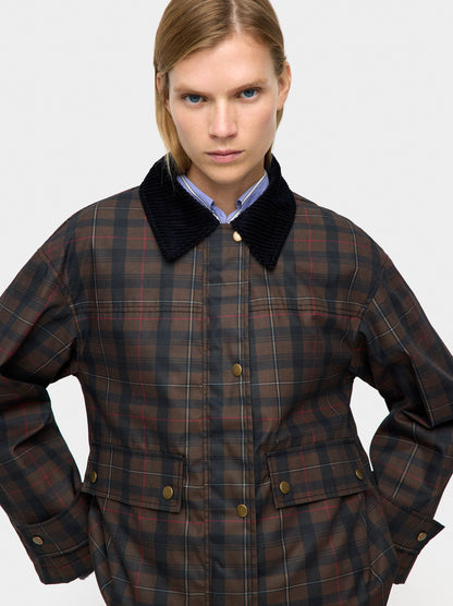 Jacket With Squares And Contrast Collar