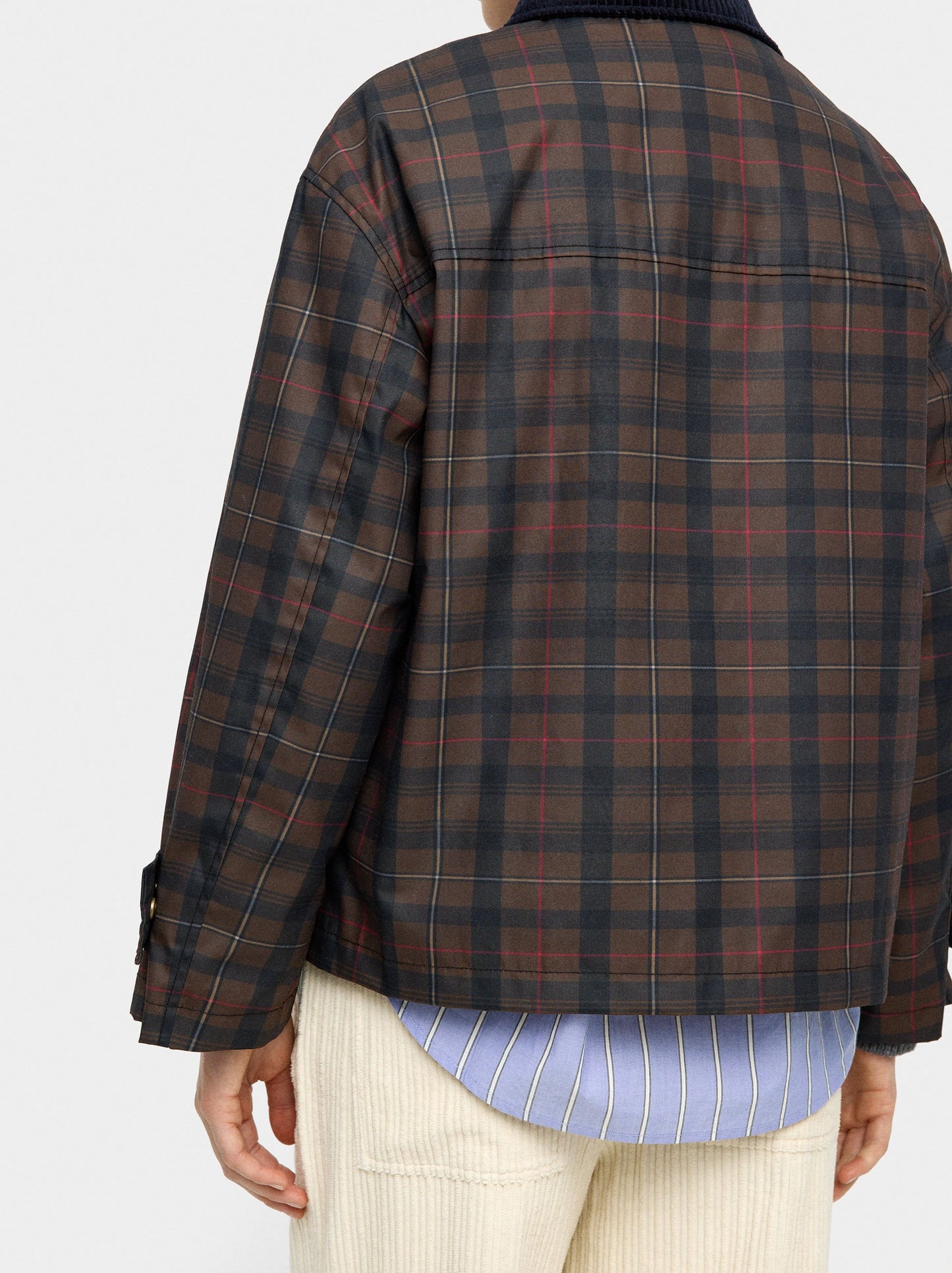 Jacket With Squares And Contrast Collar