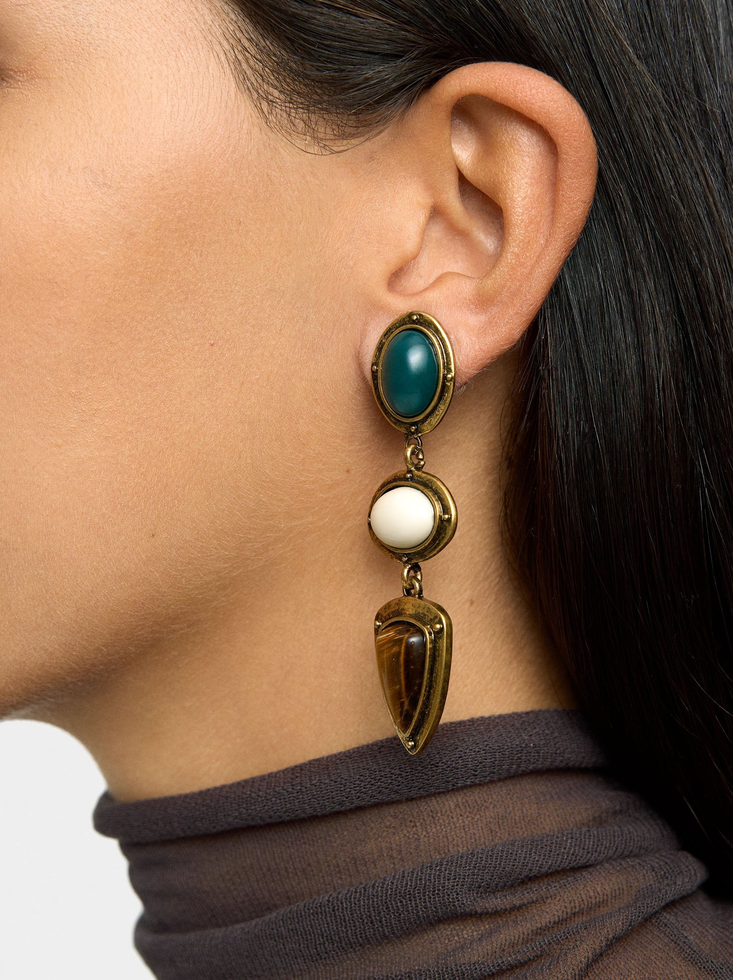 Geometric Earrings With Stones