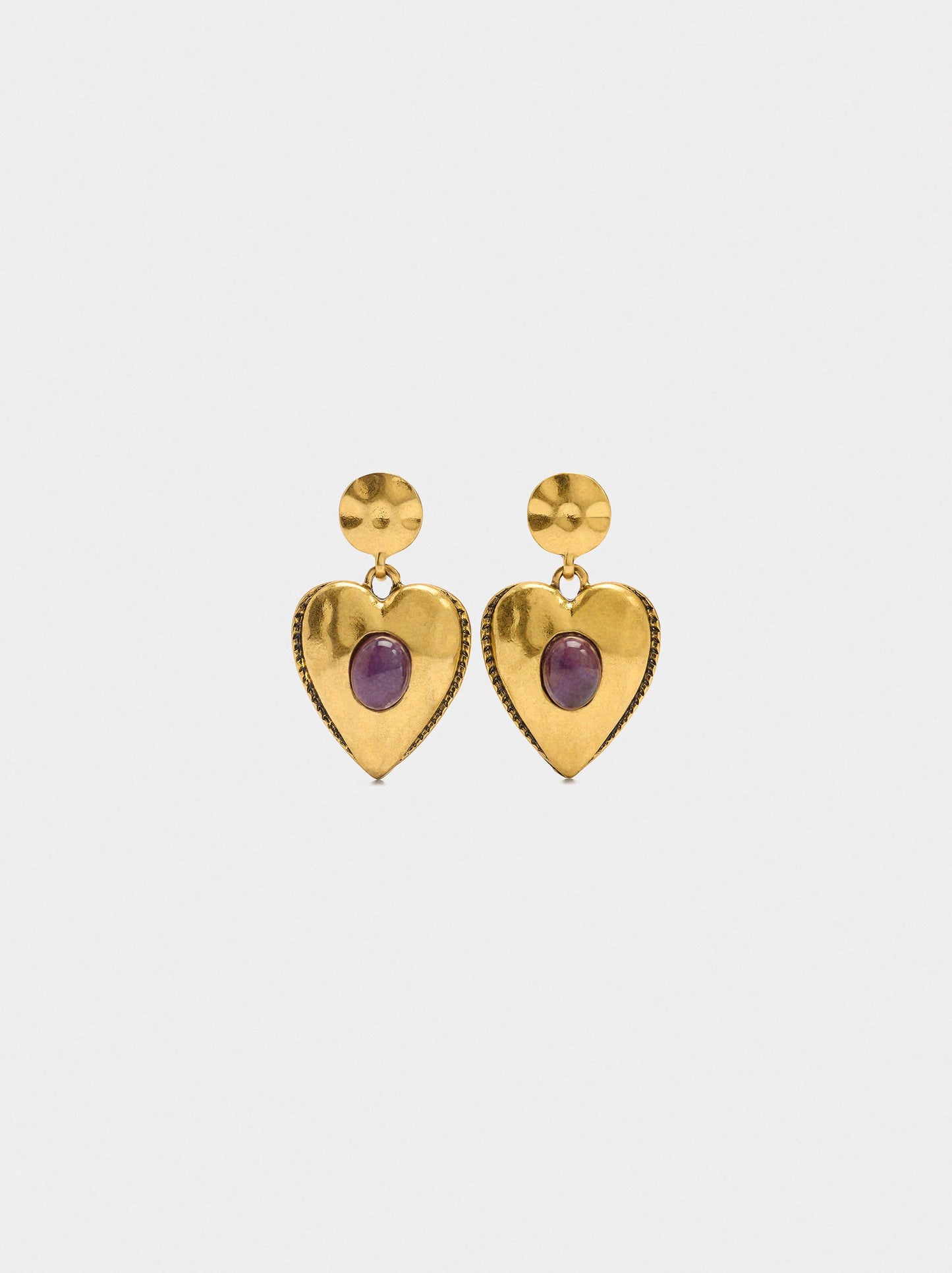 Heart Earrings With Stone