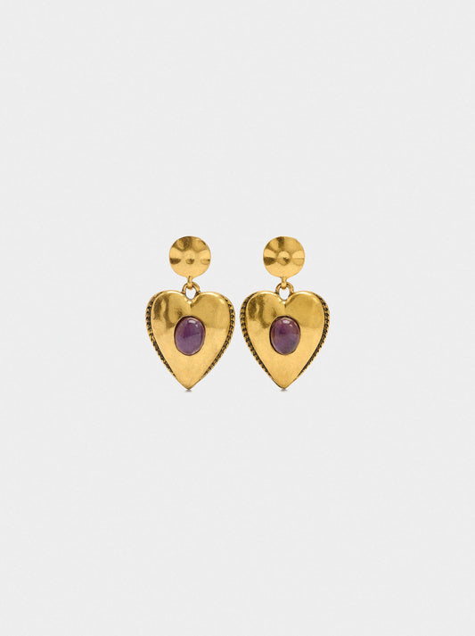 Heart Earrings With Stone