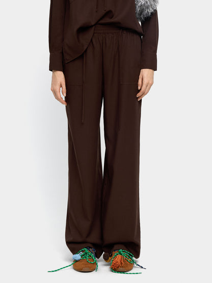 Elastic Waist Trousers With Pockets
