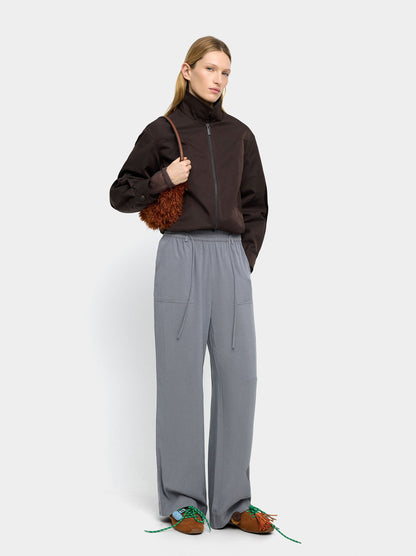 Elastic Waist Trousers With Pockets