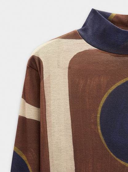 Printed Top With High Neck